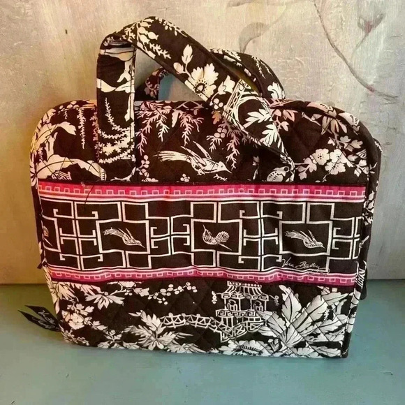 Vera Bradley Imperial Bird Toile All Wrapped Up Cosmetic Travel Bag Expandable - Picture 2 of 10